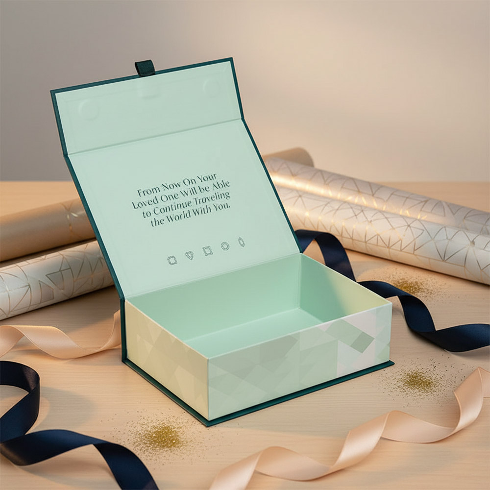 Caixas rígidas magnéticas personalizadas para conjuntos de jóias 1 Caixas rígidas magnéticas personalizadas