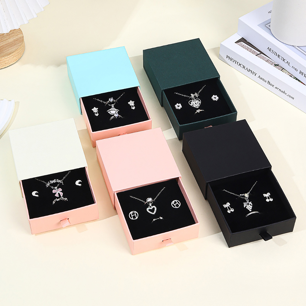 Caixas rígidas para gavetas de jóias com inserção de Eva Personalizadas 4 Caixas rígidas para gavetas de jóias