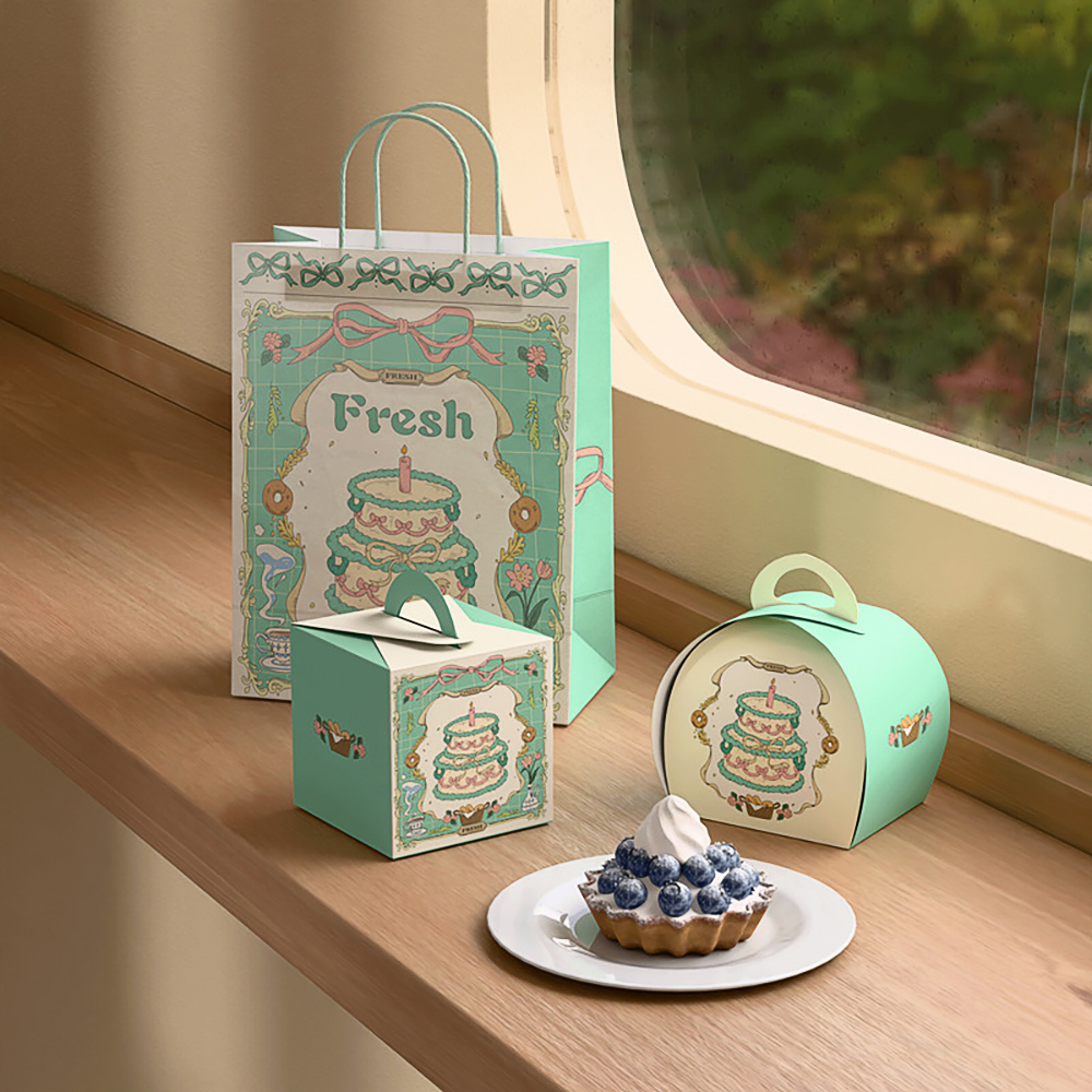 Niestandardowe składane kartony hurtowe do makaroników spożywczych Ciasto 1 Niestandardowe składane kartony hurtowe do makaroników spożywczych