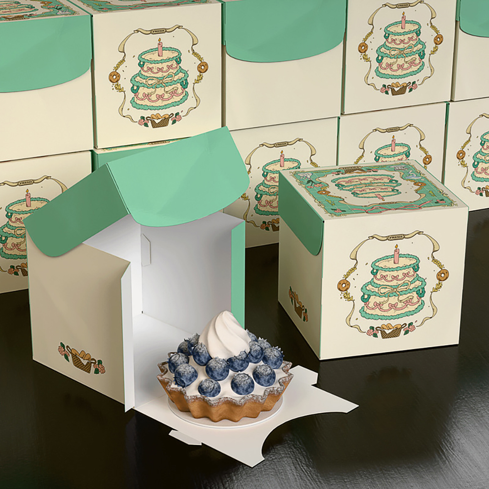 Niestandardowe składane kartony hurtowe do żywności Makaroniki Ciasto 3 Niestandardowe składane kartony hurtowe do makaroników spożywczych